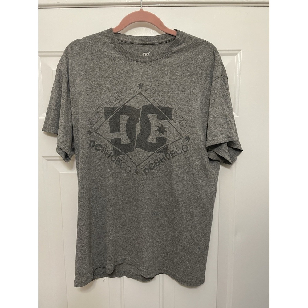 DC Shoes‎ Men's Dark Gray Center Logo Short Sleeve Skateboard T-Shirt Size Large
